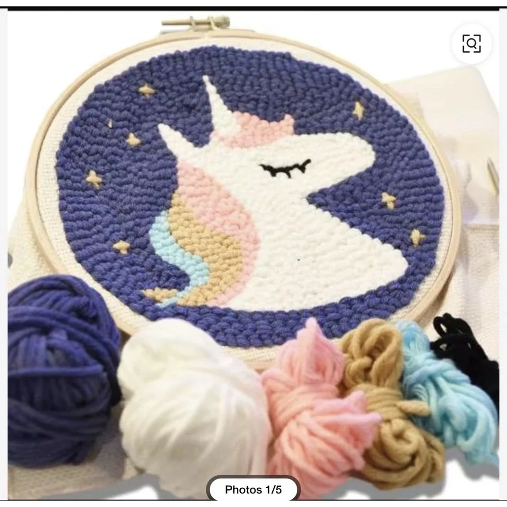 DIY Punch Needle Kit for Beginners | Cute Unicorn | 20x20cm